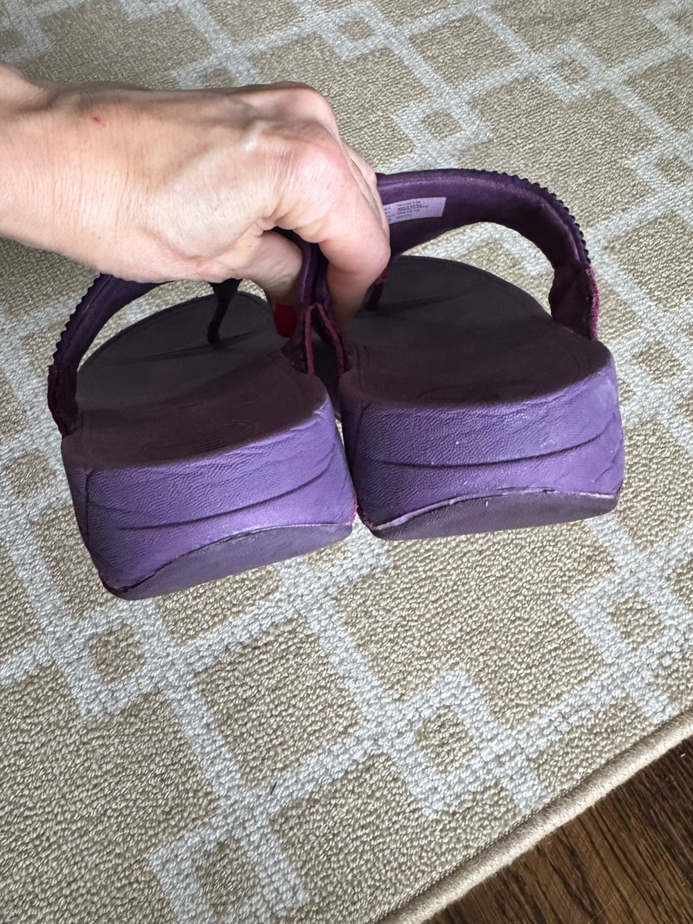 FitFlop Lulu Crystal Embellished Flip Flop Thong Sandals Purple Size 8 - Picture 11 of 13